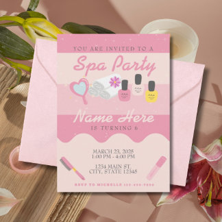 Spa Self Care Roze Verjaardagsfeest Kaart