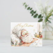 Spa Sinterklaas met Komkommer Prettig Kerstfeest Briefkaart (Staand voorkant)