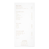 Spa Skincare White Service Price Menu (Achterkant)