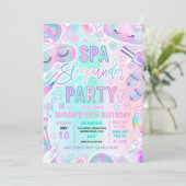 Spa Slaap-onder-Pastel Spa en Slaap-onder Party Kaart (Staand voorkant)