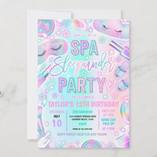 Spa Slaap-onder-Pastel Spa en Slaap-onder Party Kaart