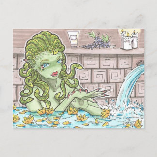 Spa Slangen Hot Tub Medusa Fantasy Art Briefkaart