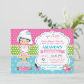 Spa Sleepover Birthday Party Invitation Kaart (Staand voorkant)