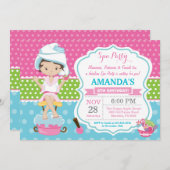 Spa Sleepover Birthday Party Invitation Kaart (Voorkant / Achterkant)