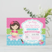 Spa Sleepover Birthday Party Invitation Kaart (Staand voorkant)