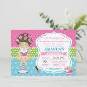 Spa Sleepover Slumber Birthday Party Invitation Kaart (Staand voorkant)