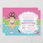 Spa Sleepover Slumber Birthday Party Invitation Kaart (Voorkant / Achterkant)