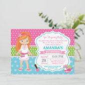 Spa Sleepover Slumber Birthday Party Invitation Kaart (Staand voorkant)