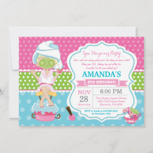 Spa Sleepover Slumber Birthday Party Invitation Kaart