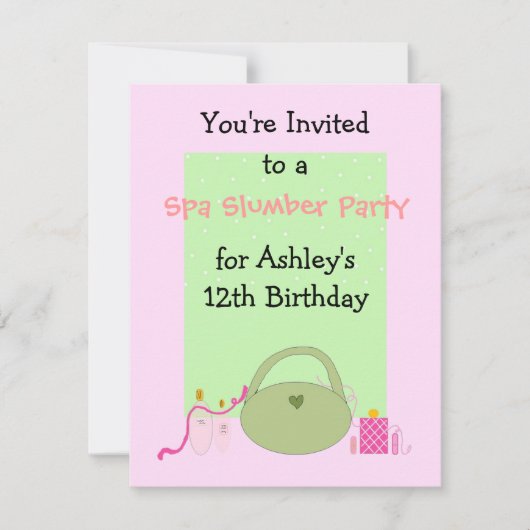 Spa Slumber Party for Girls Kaart (Voorkant)
