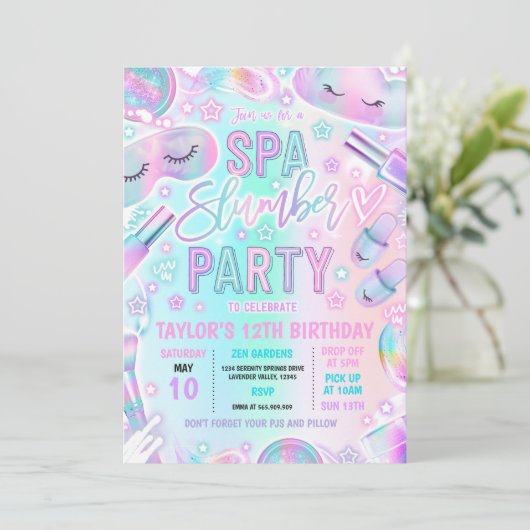 Spa Slumber Party Pastel Spa & Sleepover Verjaarda Kaart