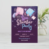 Spa Slumber Party Uitnodiging voor verjaardagsfees (Staand voorkant)