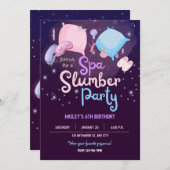 Spa Slumber Party Uitnodiging voor verjaardagsfees (Voorkant / Achterkant)