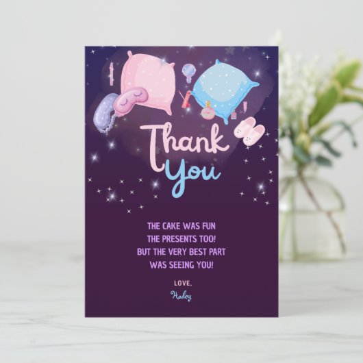 Spa Slumber Party Verjaardagsfeestje Dank u kaart (Staand voorkant)