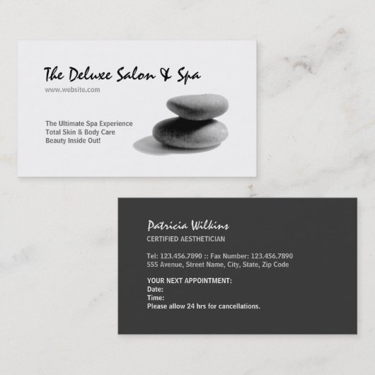 Spa Stones Afsprakenkaartje (Voorkant / Achterkant)