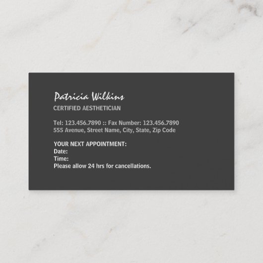 Spa Stones Afsprakenkaartje (Achterkant)