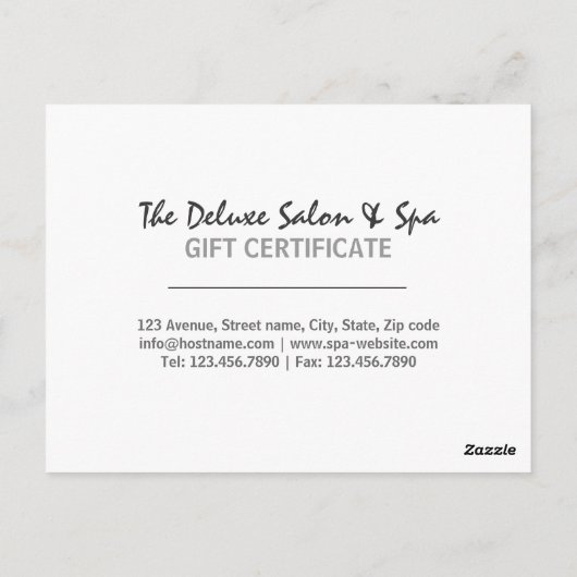 Spa Stones Cadeaubon Briefkaart (Achterkant)