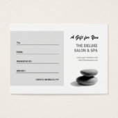 Spa Stones Cadeaubon Visitekaartje (Voorkant)