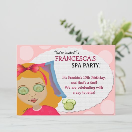 Spa-taculaire Kinder uitnodiging (Staand voorkant)