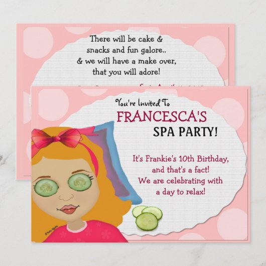 Spa-taculaire Kinder uitnodiging (Voorkant / Achterkant)