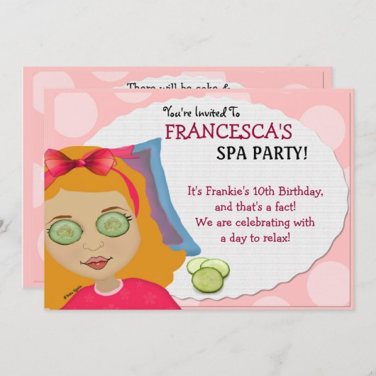 Spa-taculaire Kinder uitnodiging (Voorkant / Achterkant)