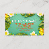 SPA Tanning Salon Aromatherapie Massage Therapie Visitekaartje (Achterkant)