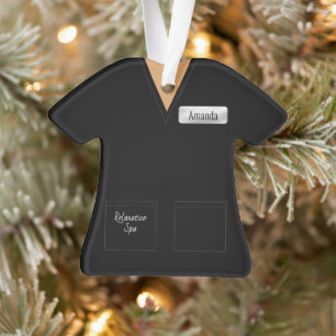 Spa-technicus Black Scrubs Professional Ornament
