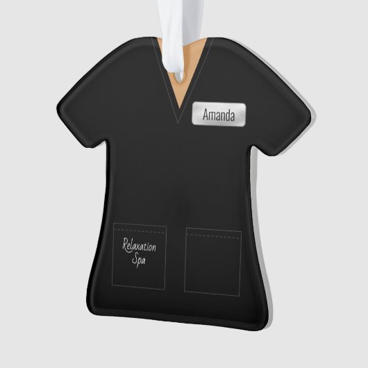 Spa-technicus Black Scrubs Professional Ornament (voorkant)
