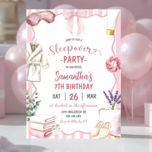 Spa Thema Slaapfeest Verjaardagsfeest Kaart