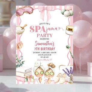 Spa Thema Spajama Feest Verjaardagsuitnodiging Kaart