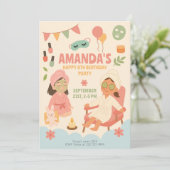Spa thema verjaardagsfeestje voor meisjes kaart (Staand voorkant)