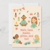 Spa thema verjaardagsfeestje voor meisjes kaart (Achterkant)