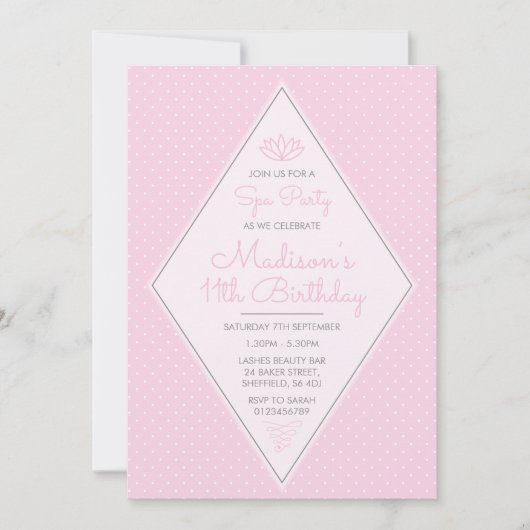 Spa thema verjaardagsuitnodiging kaart (Voorkant)