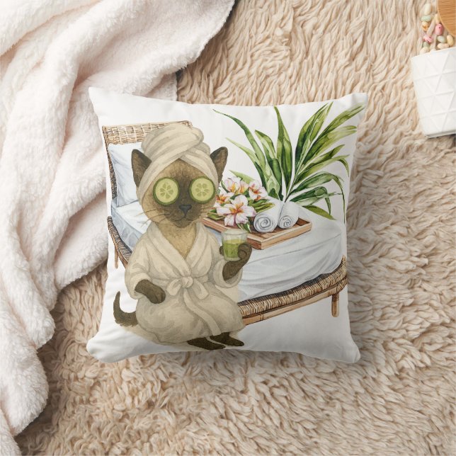 Spa-thema voor Siamese kattenliefhebbers Kussen (Deken)
