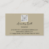 SPA Therapist Script Gold QR Code Mint Green Visitekaartje (Achterkant)