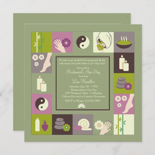 Spa Therapy Invitation Kaart (Voorkant / Achterkant)