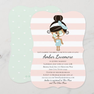 Spa Thleed Bridal Shower Invitations Donkere huid Kaart