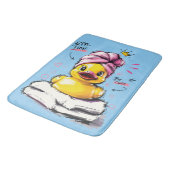 Spa Tijd Knuffel Rubber Eend met Handdoek Tulband Badmat (Gekanteld)