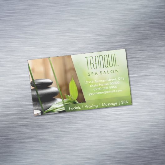 SPA Toch mooie groene massagesalon Magnetisch Visitekaartje (Voorbeeld)