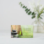 SPA Toch mooie groene massagesalon Visitekaartje (Staand voorkant)
