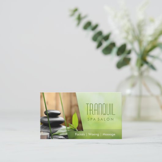 SPA Toch mooie groene massagesalon Visitekaartje (Staand voorkant)