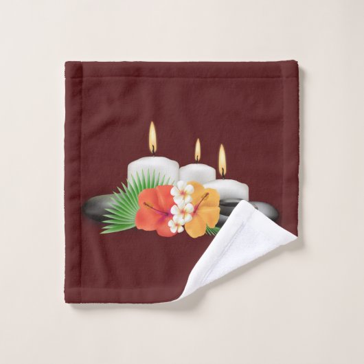 Spa Towells Flowers & Candles Spa Thémed Bad Handdoek (Wasdoekje)