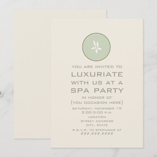 Spa Uitnodiging - Komkommer (Voorkant / Achterkant)