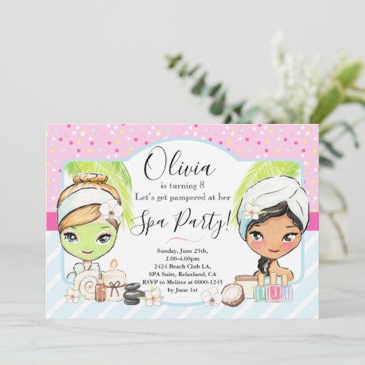 SPA Uitnodiging voor verjaardagsfeestje (Staand voorkant)