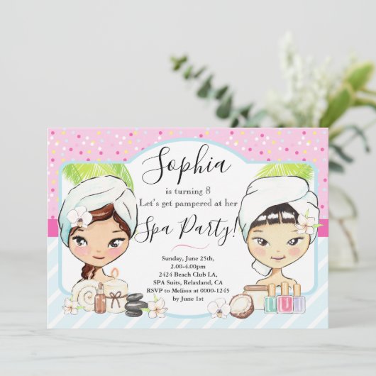 SPA Uitnodiging voor verjaardagsfeestje (Staand voorkant)