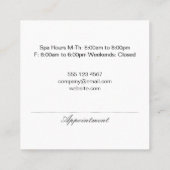 Spa-uitstap | Massage (afspraakkaart) Afsprakenkaartje (Achterkant)
