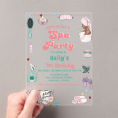 Spa Verjaardag Pamper Party Verjaardag Acryl Uitnodigingen (Insitu (Draagbaar))