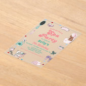 Spa Verjaardag Pamper Party Verjaardag Acryl Uitnodigingen (Laagn)