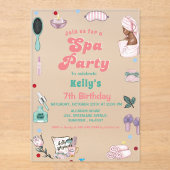 Spa Verjaardag Pamper Party Verjaardag Acryl Uitnodigingen (Voorkant)