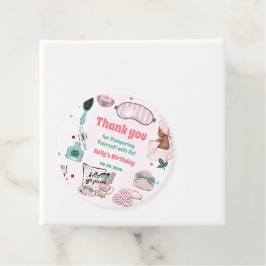 Spa Verjaardag Pamper Party Verjaardag Bedankjes Labels (In situ)